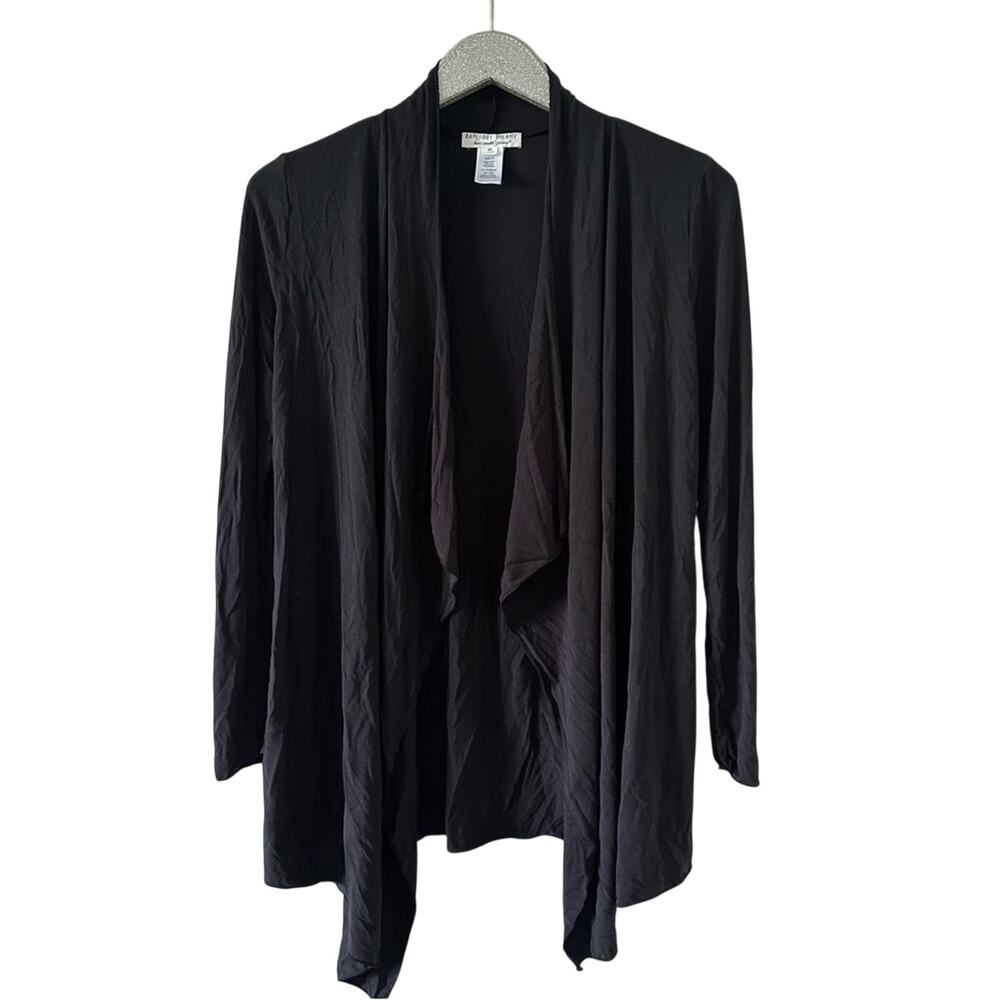 Barefoot Dreams Luxe Jersey Black Drape Cardigan